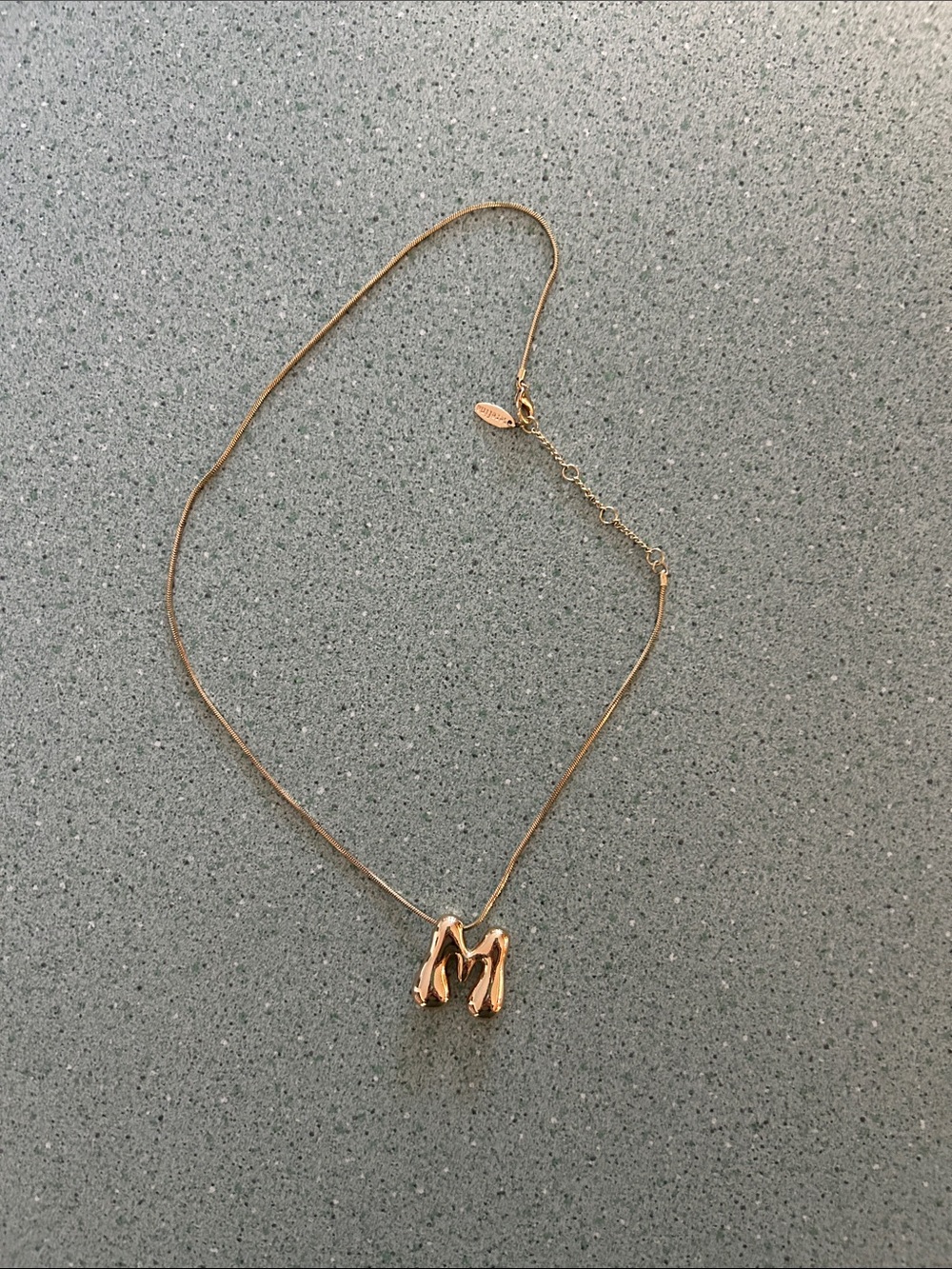 Anthropologie Rose Gold 'M' Initial Necklace